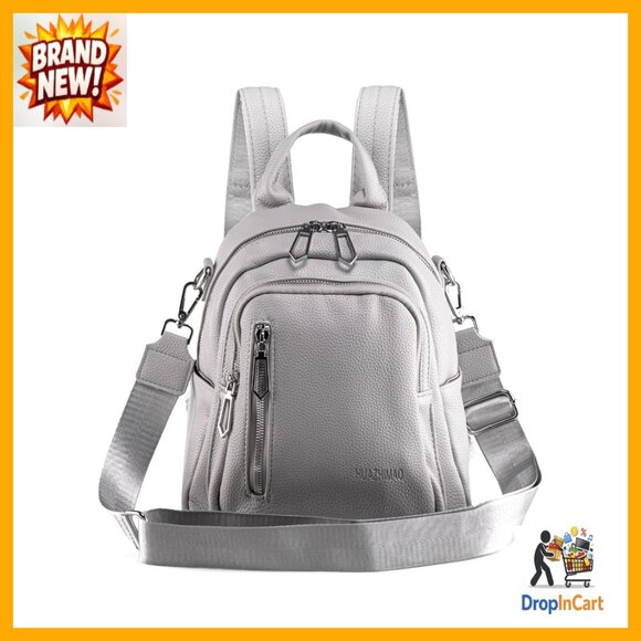 Mini Backpack Purse PU Leather Versatile 3-in-1 Fashion Handbag Travel Daypack main image 4